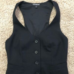 Express Black Vest with ruffle detail on back